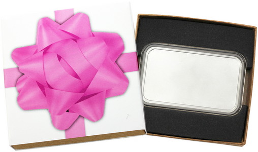 SilverTowne Natural Kraft Paper Gift Box w/Light Pink Bow Box Sleeve & Capsule - Product Packaging [Add $7.00]